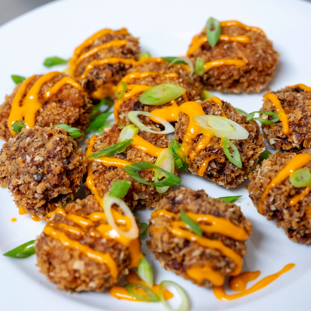 Image of Chinese five spice croquettes with chili mayo. 