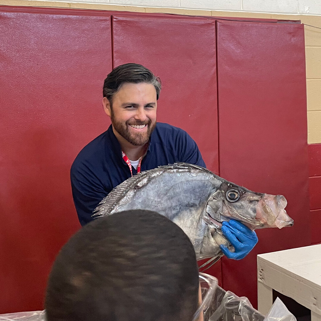 Pictured Ryan Scelsa, Director of Fresh Sales & Purchasing & Vessel Operations holding a John dory.